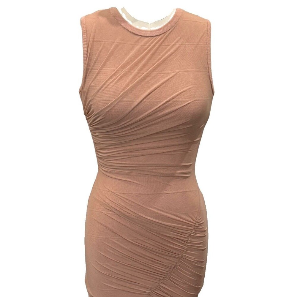 Herve Leger Nude Ruched Mini Dress Women Sz S Bandage Iconic Body Sculpting NWOT - Picture 9 of 16